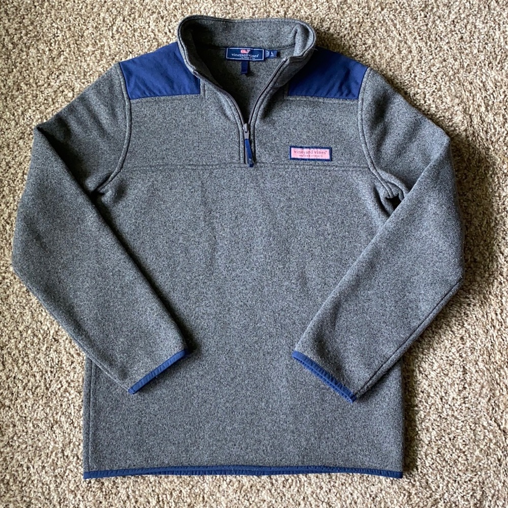 Vineyard Vines 3/4 ZIP fleece shep sweater, Boys L